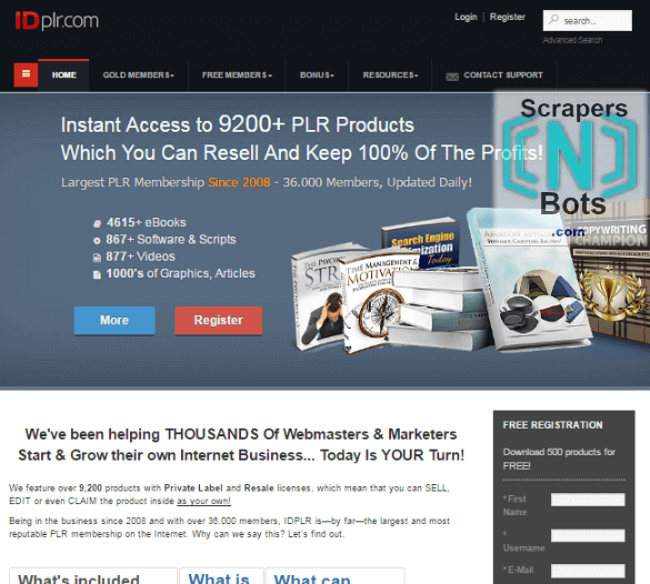 IDPLR Unlimited 9200 Private Label Rights Membership Website.