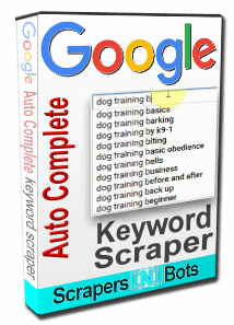 Google AutoComplete Keyword Scraper software box.