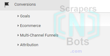Google Analytics Conversions Tab.