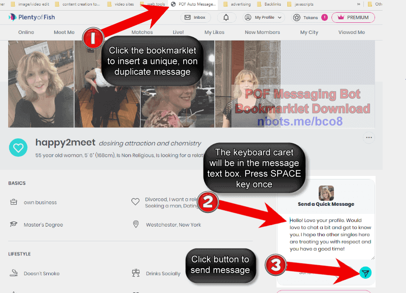  POF Auto Message Sender Free Bookmarklet Download 2024 Scrapers〘N