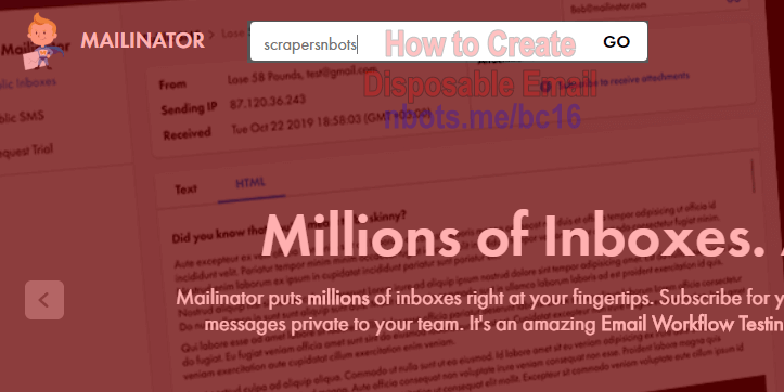 Image of How To Create Disposable Email Mailinator Enter Public Mailinator Inbox.