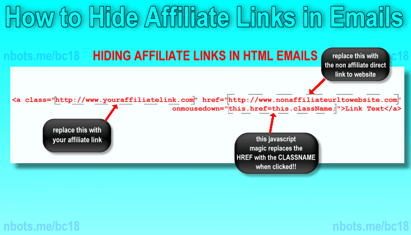 Image of How To Hide Affiliate Links In Html Emails.
