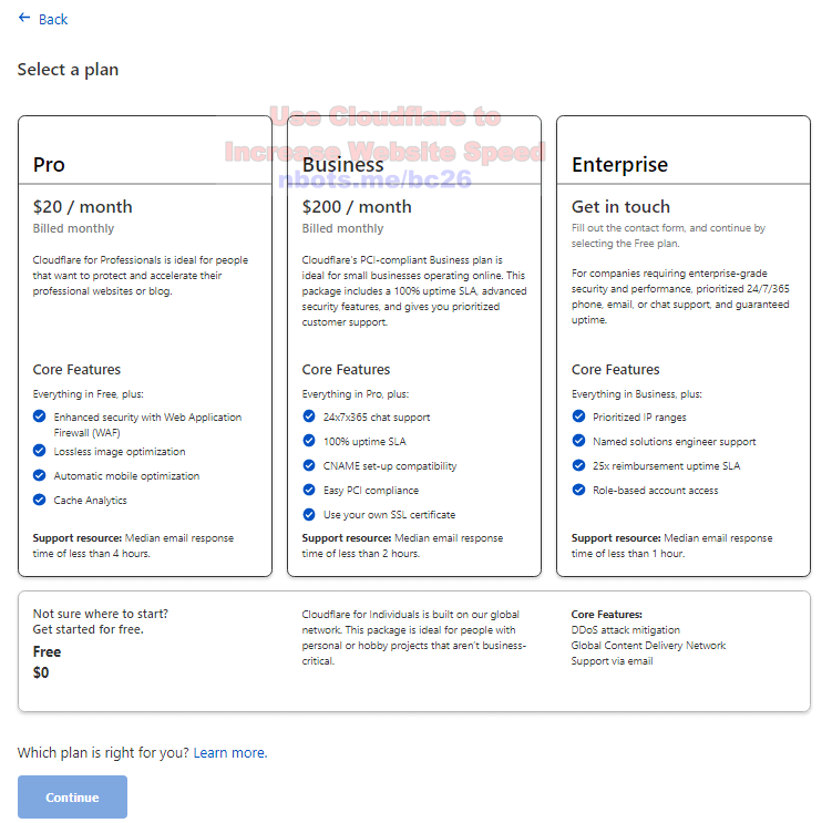 Image of Increase Speed Of Website Cloudflare Select Cloudflare Plan. Image of Increase Speed Of Website Cloudflare Select Cloudflare Plan.