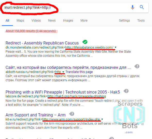 Specialized Search To Find Backlink Opportunities Using inurl:redirect.php?link=http://