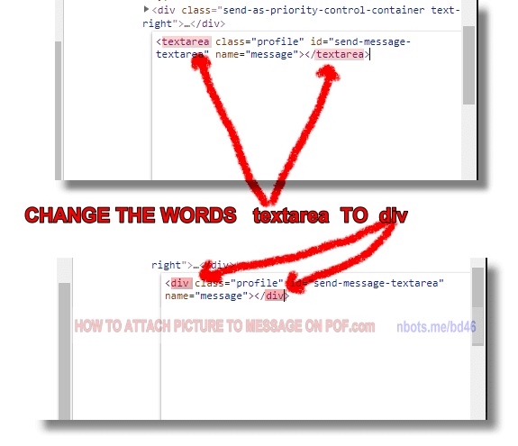 Image of How To Attach Picture To Message POF Change Textarea To Div.