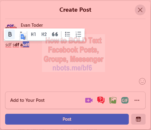 can you bold text in facebook post