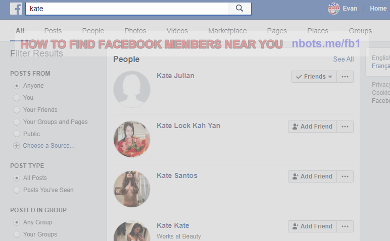 Image of Find Facebook Members Near You Enter Name.
