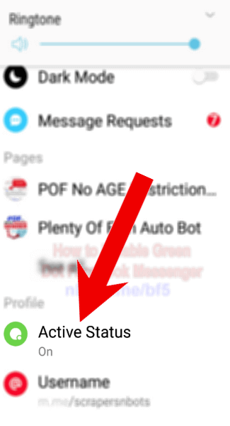 Image of How To Disable Green Dot Facebook Messenger Mobile Click Active Status.