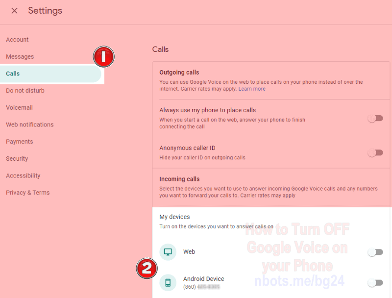 Image of How To Turn Off Google Voice On Your Phone Google Voice Modern Interface Slider Off Forward Calls To Mobile.