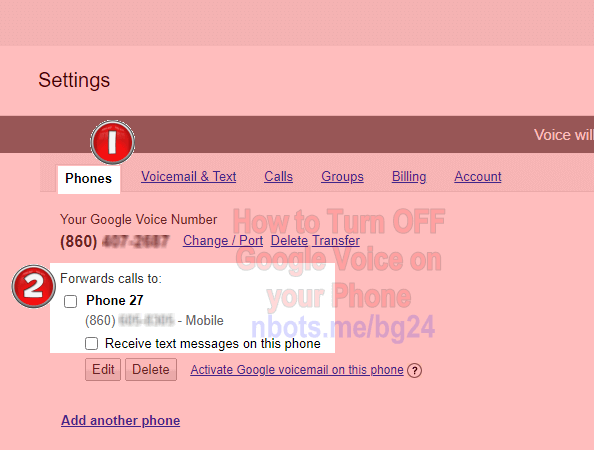 Image of How To Turn Off Google Voice On Your Phone Google Voice Legacy Interface Uncheck Forward Calls To.