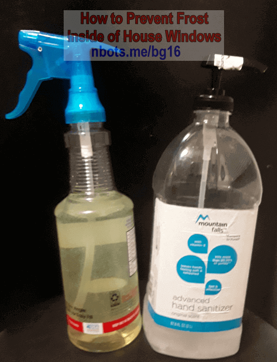 Image of Prevent Frost Inside Windows Mixture Hand Sanitizer Water In Spray Bottle.