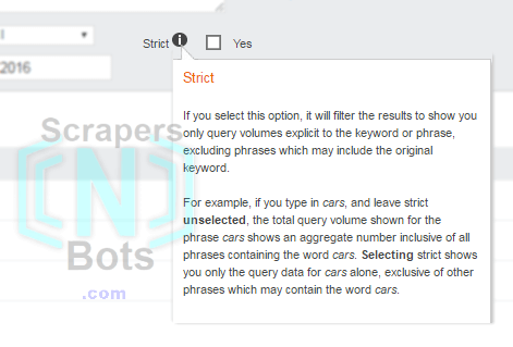 Image of How To Use Bing Keyword Research Tool Select Strict Results Filter. Image of How To Use Bing Keyword Research Tool Select Strict Results Filter.
