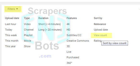 Image of Instantly Find Out How Many Searches Youtube Filters Sortby View Count.