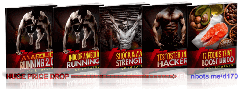 Image of Anabolic Running E-book Plus Bonus E-books ①Indoor Anabolic Running, ② Shock Strength Training, ③ Testosterone Hacker, ④Foods to Increase Libido.
