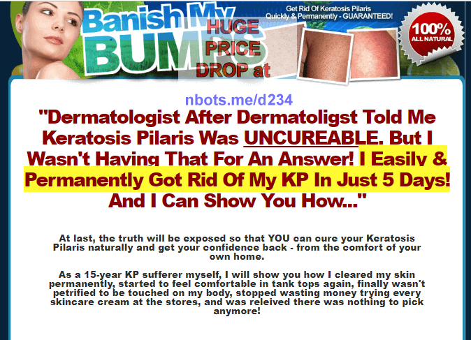 Image of Banish My Bumps Angela Steinberg Website.