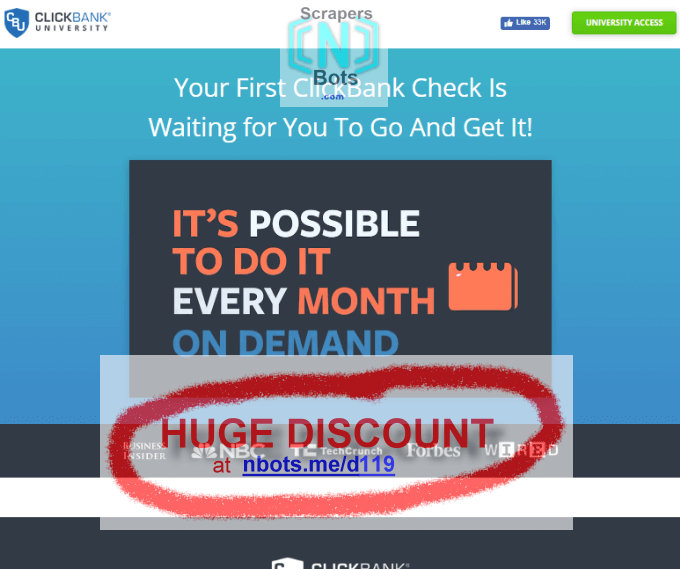 Image of Clickbank University (Adam Horwitz & Justin Atlan) Website.