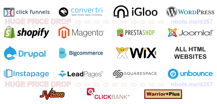 Image of List of Platforms & Websites ConversioBot & ConversioBot Pro is Compatible with.