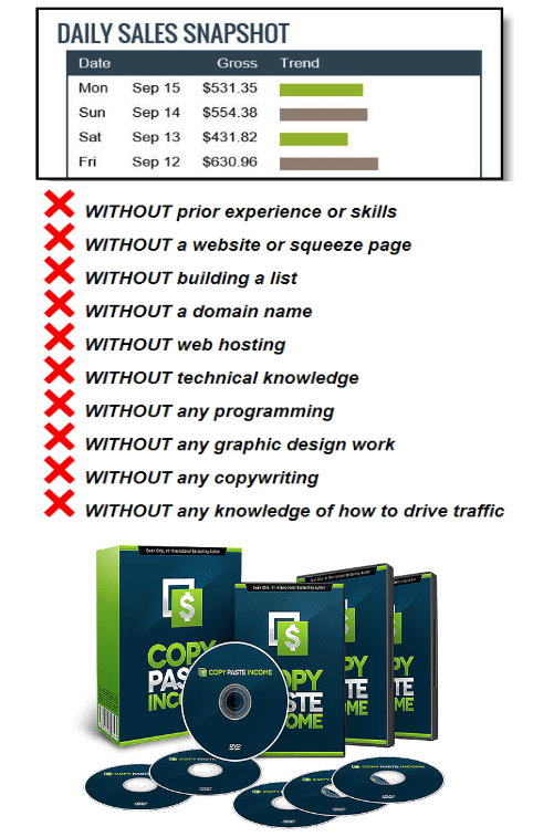 Copy And Paste Income Earnings Screenshot.