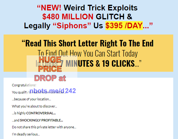 Image of Daily Cash Siphon William Fairbrother Website.