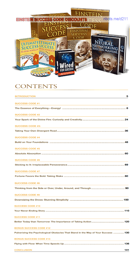 Image of Digital Product and E-book Downloads Included with Einstein Success Code.