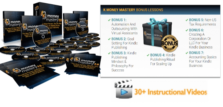 Kindle Money Mastery Discount Passive Income With Kindle - image of kindle money master amazon publishing course modules plus bonus downloads