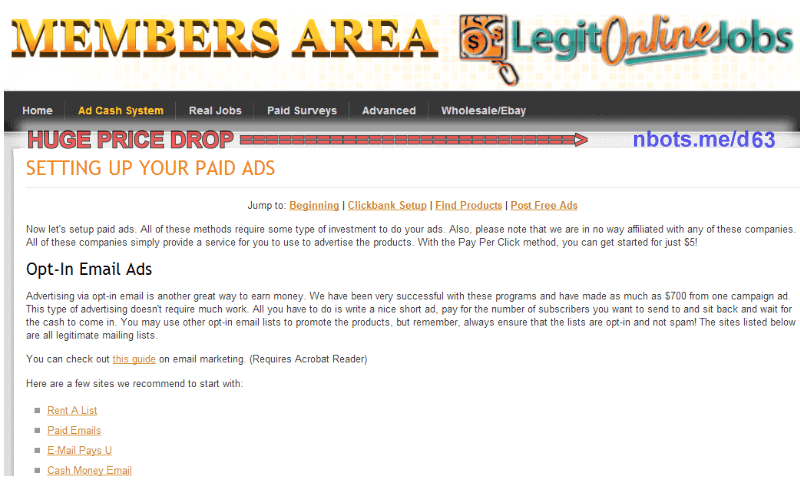 Image of Legit Online Jobs Members Area Training.