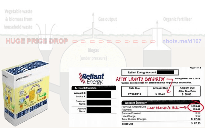 Image of Diagram of Gas Producing Biodome and Liberty Generator Book.