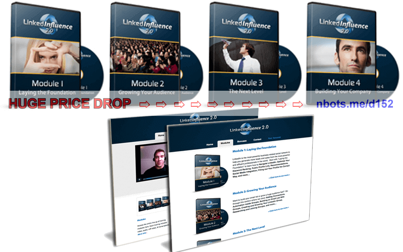 Image of Linked Influence Members Area with Training Modules Examples.