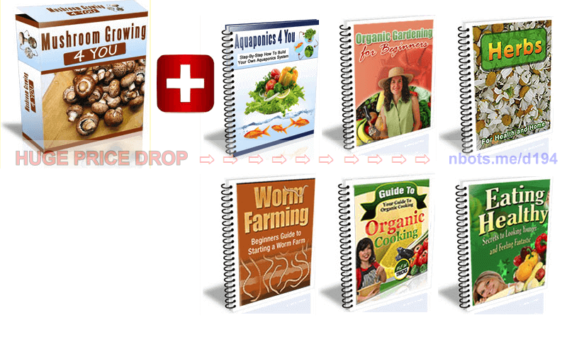 Image of Mushroom Growing 4 You E-book Plus Bonus Organic/Gardening/Health E-books Included.
