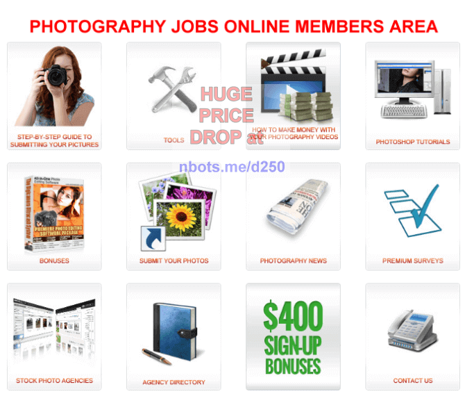 Image of Photography Jobs Online Members Area.