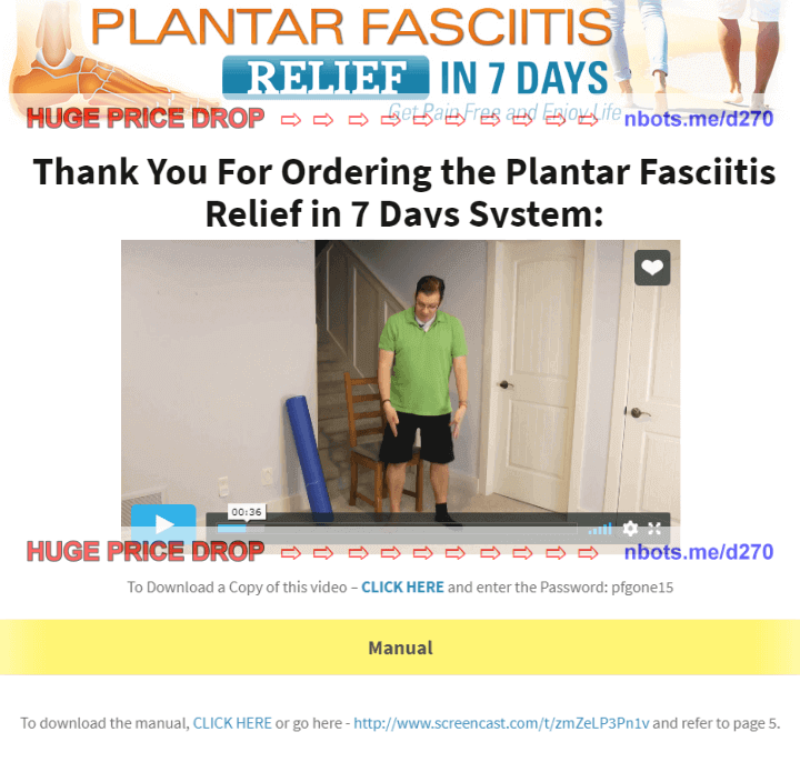 Image of Plantar Fasciitis Relief in 7 Days Members Area.