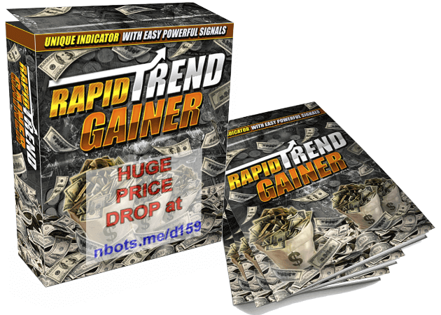 Image of Rapic Trend Gainer Software box Plus Guide to Lean Winning Forex Trading.