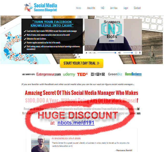 Social Media Success Blueprint James Burchill Website.