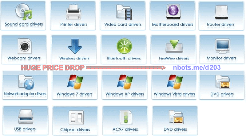 Image of List of PC/Windows Driver Types Available to Speedy Driver Tuner Members.
