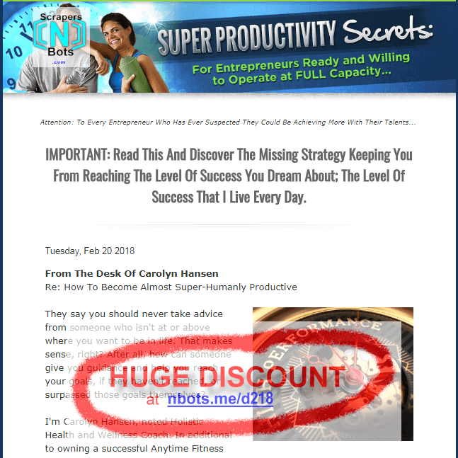 Super Productivity Secrets Carolyn Hansen Website.