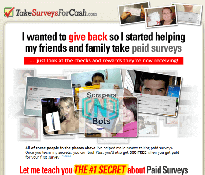 Take Surveys For Cash Website.