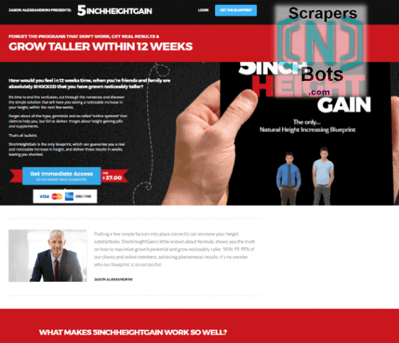 The 5InchHeightGain Jason Alessandrini Website.