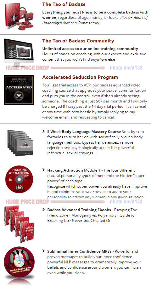 Image of The Tao Of Badass E-book Plus Bonus Seduction E-books Included.