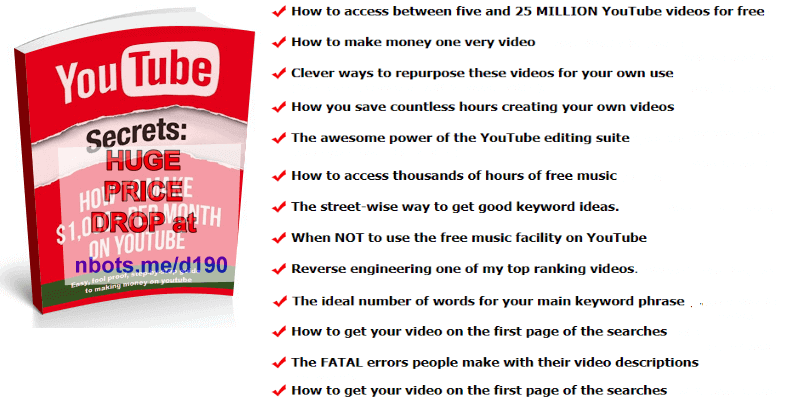 Image of YouTube Cash Secrets Ebook.