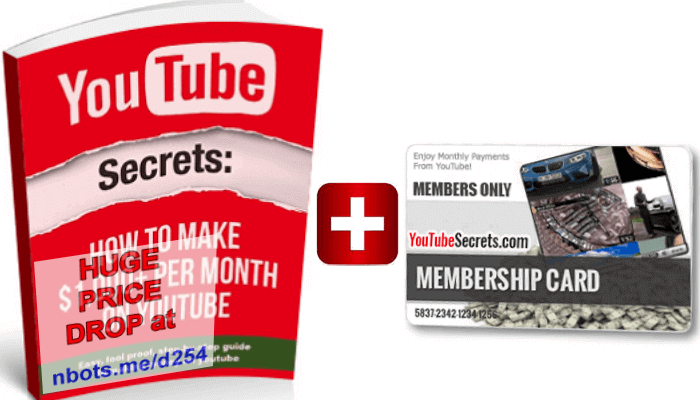 Image of YouTube Secrets E-book and Membership into YouTube Secrets Resources Area.