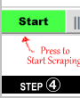 Press the green START button to begin scraping the auto complete. Scraping can be paused or stopped at any time.