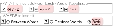 To scrape the largest list of the longest tail keyword phrases that no one else knows about, that have no competition, select the A - Z, Aa - Zz, 0 - 9 options.