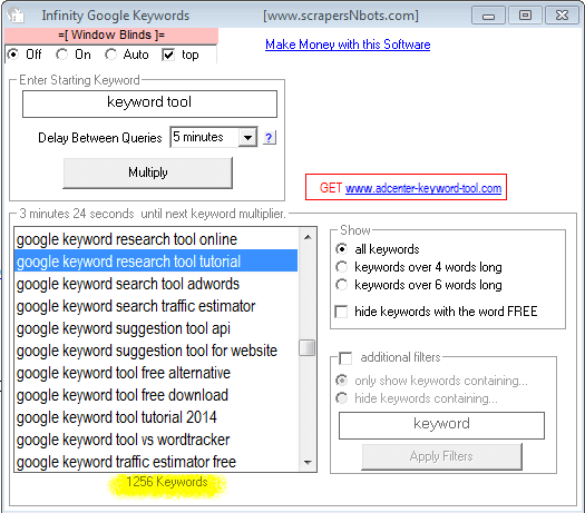 Image of Infinity Google Keywords Scraping 1,256 Keywords And Not Even Close To Being Done Scraping.