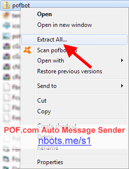 Image of unzip menu for a zipped folder in Windows.