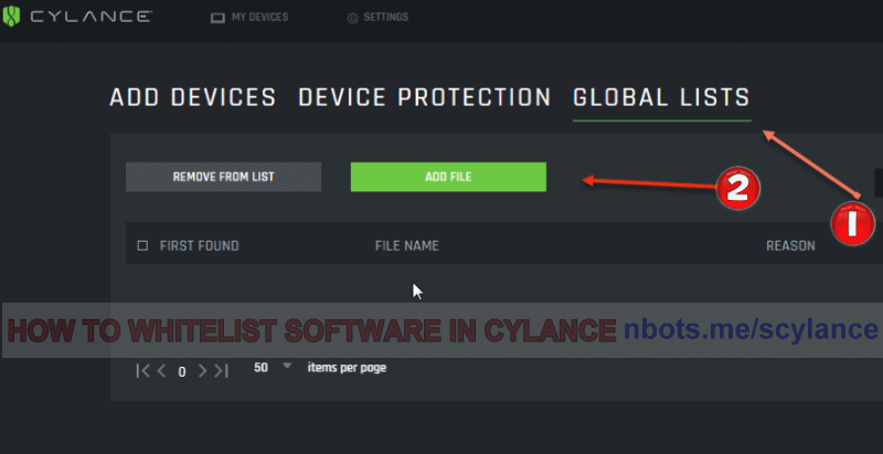 Image of 2 Cylance Global Settings Add Exception.