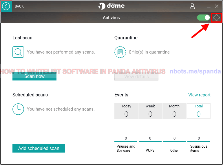 Image of 2 Panda Antivirus Click Gear Icon Settings.