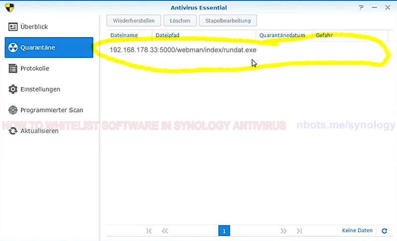 Image of 2 Synonolgy Antivirus Quarantine Section. Image of 2 Synonolgy Antivirus Quarantine Section.