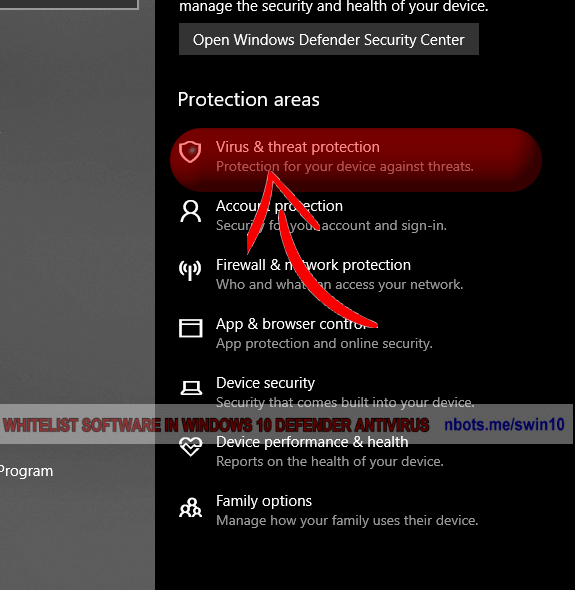 Image of 3 Microsoft Windows 10 Defender Antivirus Virus Threat Protection.