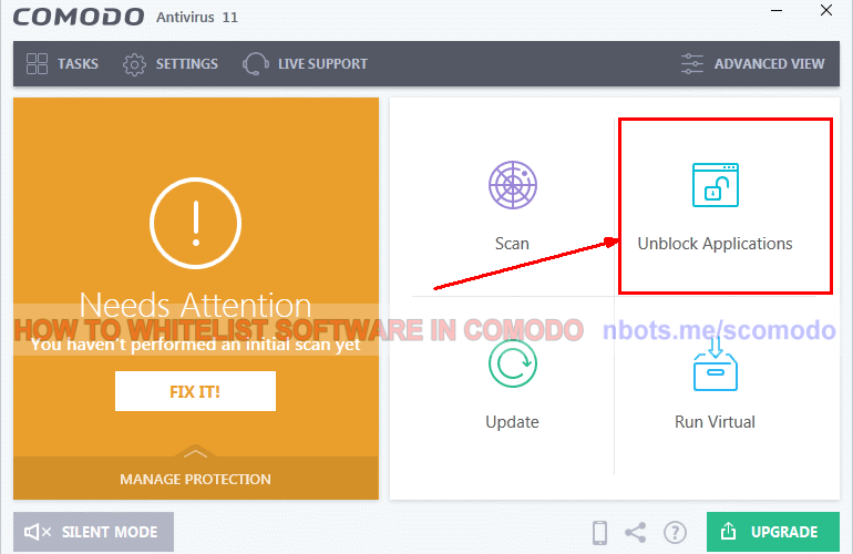 Image of 8 Comodo Antivirus Unblock Applications.