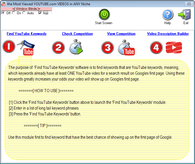 Image of Viral Youtube Soft Start Screen - Find Youtube Keywords Instructions (module #1).